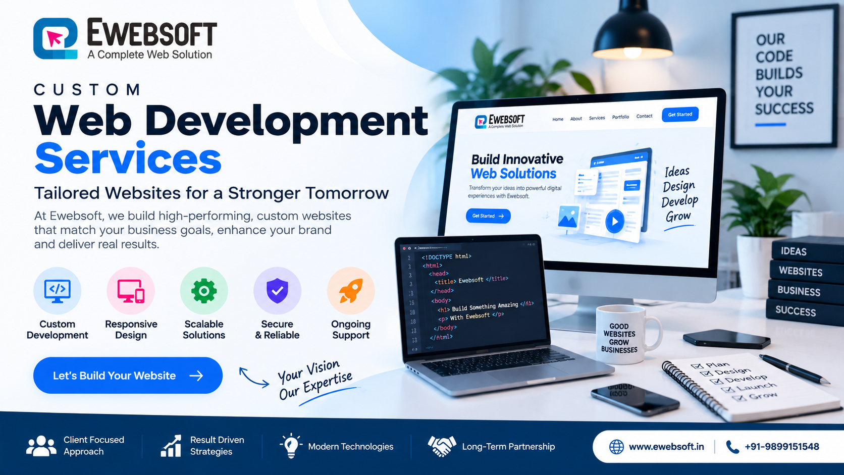 Custom Web Development Services in Delhi - Ewebsoft